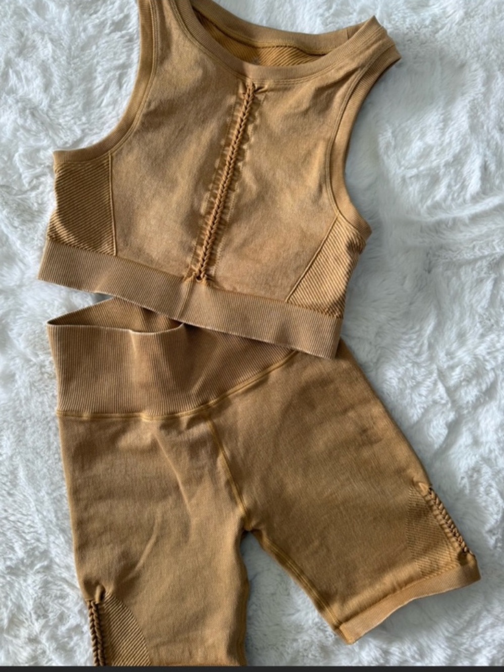 NWOT Aerie Ribbed Tank and Bike Shorts Set